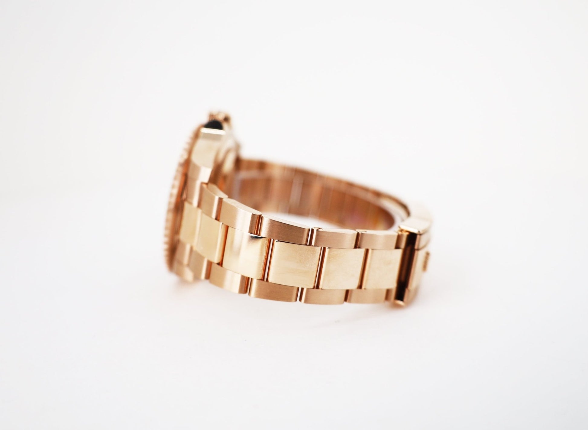 Rolex GMT Master II Rose Gold Black Dial Brown/Black Ceramic Bezel Oyster Bracelet 126715CHNR - Luxury Time NYC