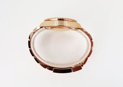 Rolex GMT Master II Rose Gold Black Dial Brown/Black Ceramic Bezel Oyster Bracelet 126715CHNR - Luxury Time NYC