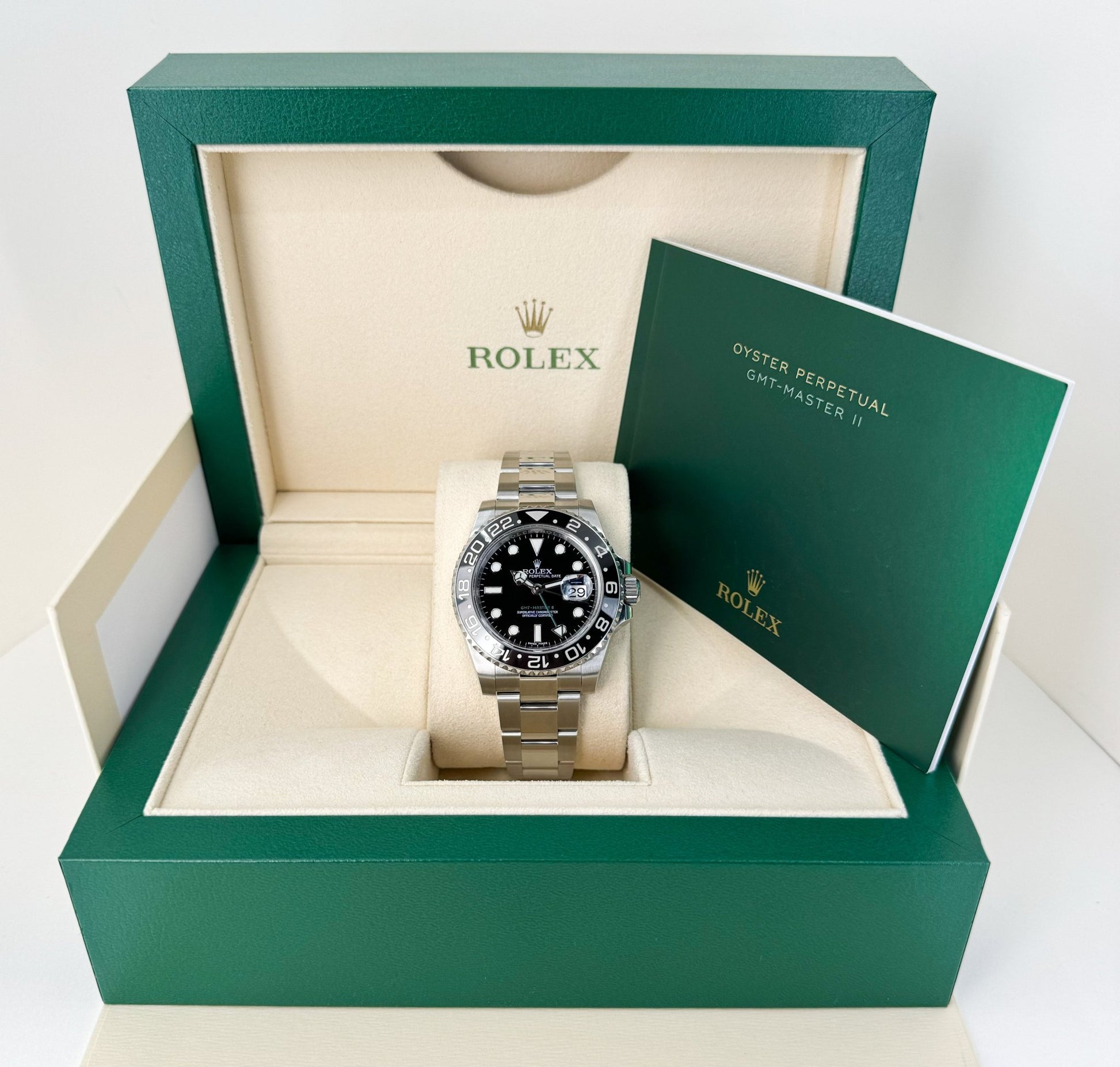 Rolex GMT Master II Stainless Steel Black Dial Ceramic Bezel Oyster Bracelet 116710LN - Luxury Time NYC