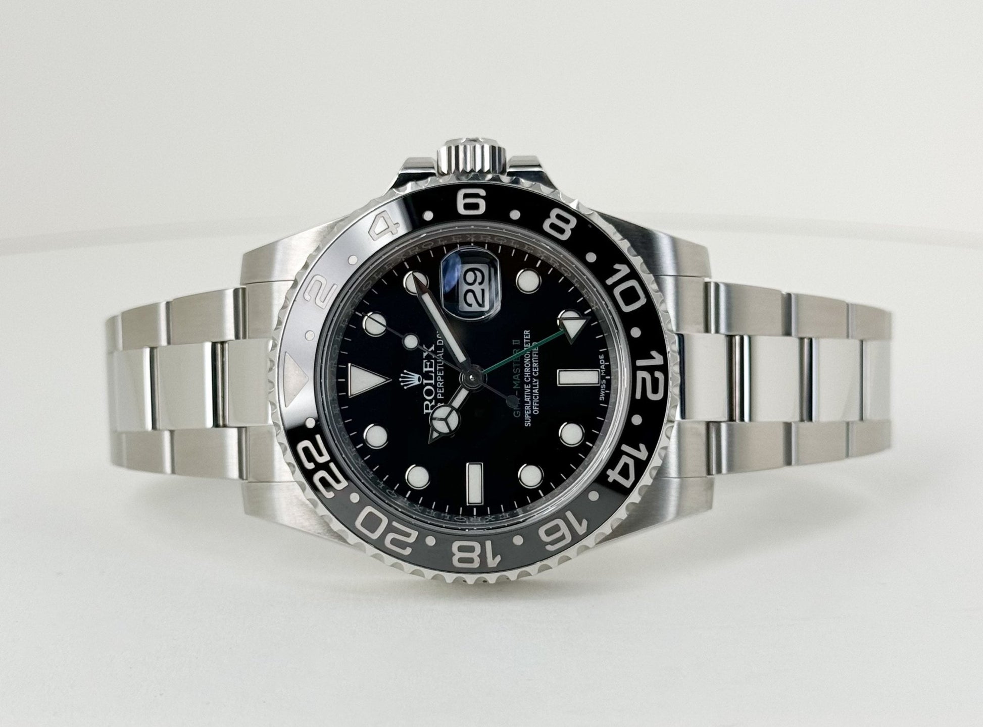 Rolex GMT Master II Stainless Steel Black Dial Ceramic Bezel Oyster Bracelet 116710LN - Luxury Time NYC