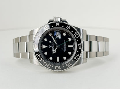 Rolex GMT Master II Stainless Steel Black Dial Ceramic Bezel Oyster Bracelet 116710LN - Luxury Time NYC