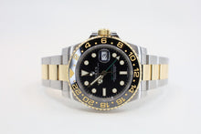 Load image into Gallery viewer, Rolex GMT Master II Yellow Gold/Steel Black Dial Ceramic Bezel Oyster Bracelet 116713LN - Luxury Time NYC INC