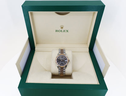 Rolex Lady-Datejust 31 Rose Gold/Steel Rhodium Index Dial & Fluted Bezel Jubilee Bracelet 278271 - Luxury Time NYC