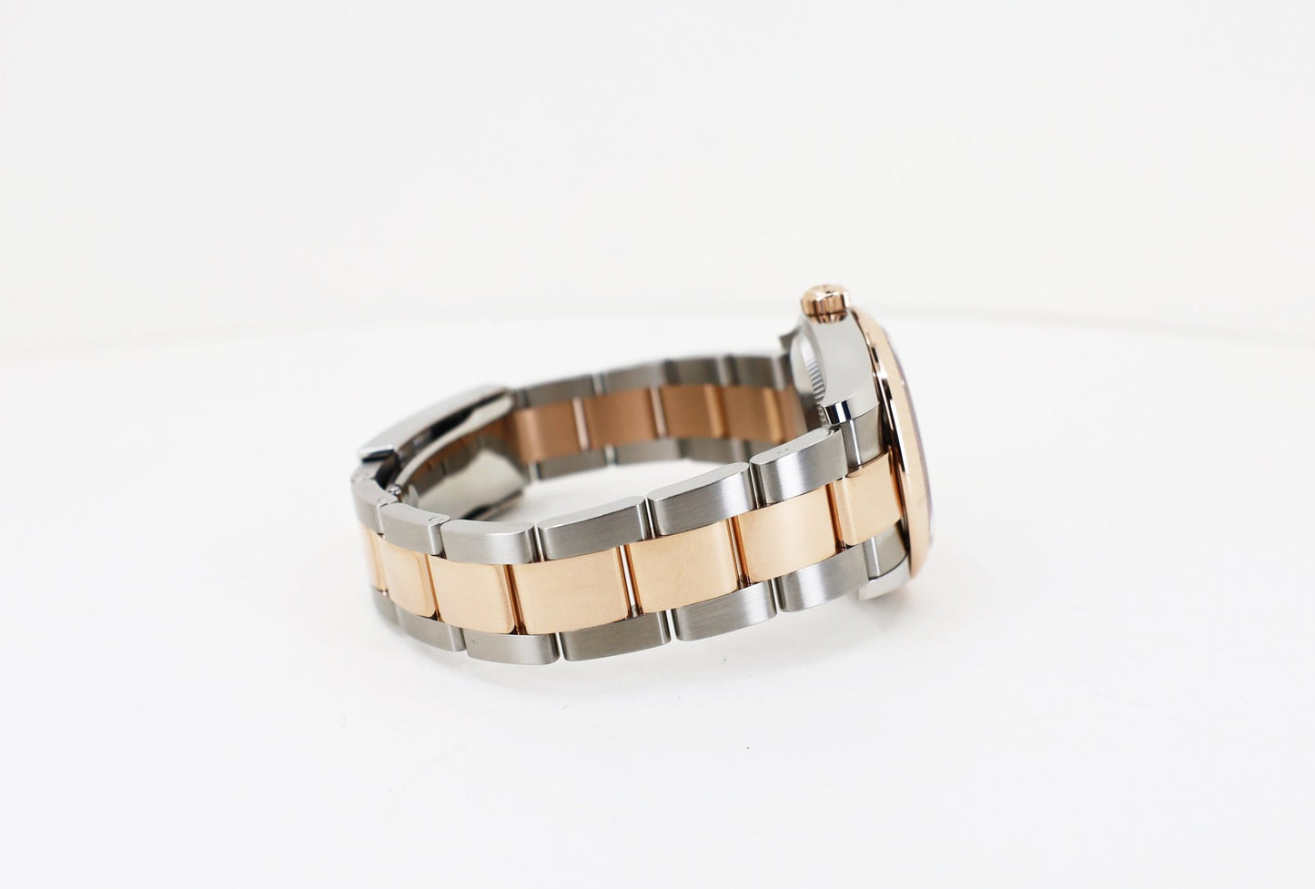 Rolex Lady-Datejust 31 Rose Gold/Steel Rhodium Index Dial & Fluted Bezel Oyster Bracelet 278271 - Luxury Time NYC