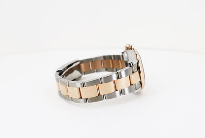 Rolex Lady-Datejust 31 Rose Gold/Steel Rhodium Index Dial & Fluted Bezel Oyster Bracelet 278271 - Luxury Time NYC