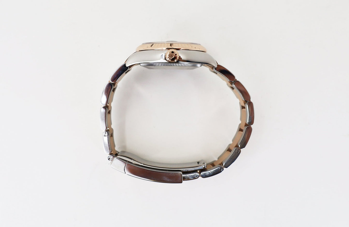 Rolex Lady-Datejust 31 Rose Gold/Steel Rhodium Index Dial & Fluted Bezel Oyster Bracelet 278271 - Luxury Time NYC