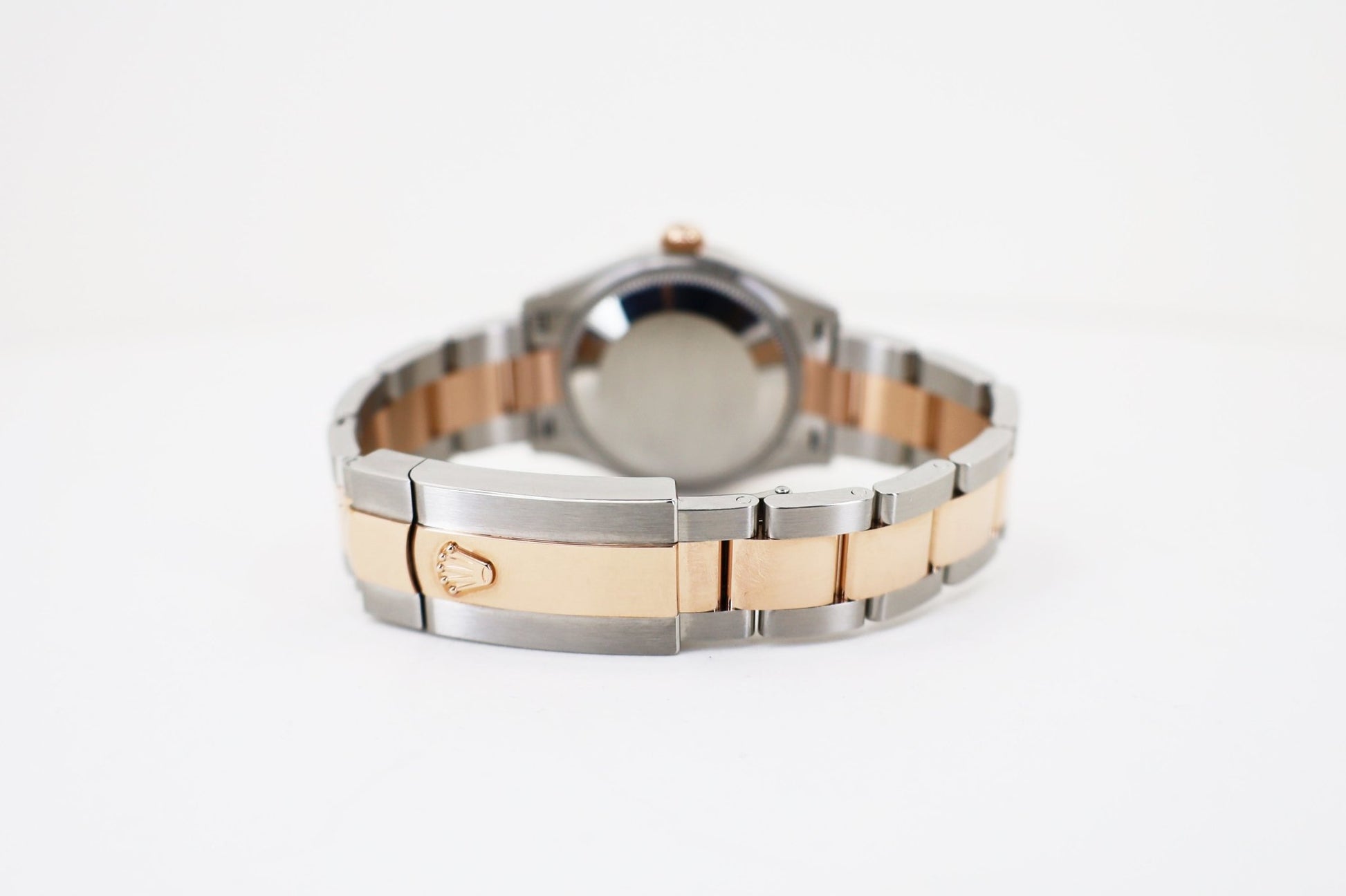 Rolex Lady-Datejust 31 Rose Gold/Steel Rhodium Index Dial & Fluted Bezel Oyster Bracelet 278271 - Luxury Time NYC