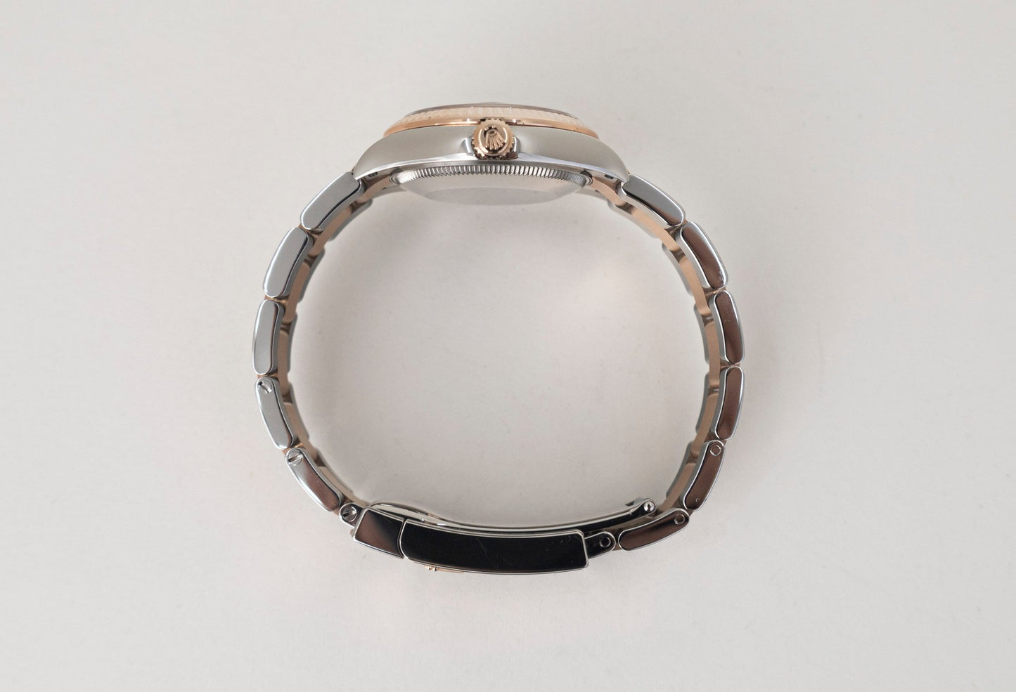 Rolex Lady-Datejust 31 Rose Gold/Steel White Roman Dial & Fluted Bezel Oyster Bracelet 278271 - Luxury Time NYC