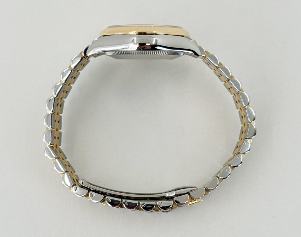 Rolex Lady-Datejust 31 Yellow Gold/Steel Dark Grey Roman Diamond VI Dial & Fluted Bezel Jubilee Bracelet 278273 - Luxury Time NYC