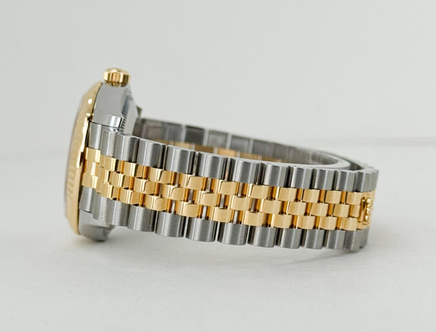 Rolex Lady-Datejust 31 Yellow Gold/Steel Dark Grey Roman Diamond VI Dial & Fluted Bezel Jubilee Bracelet 278273 - Luxury Time NYC