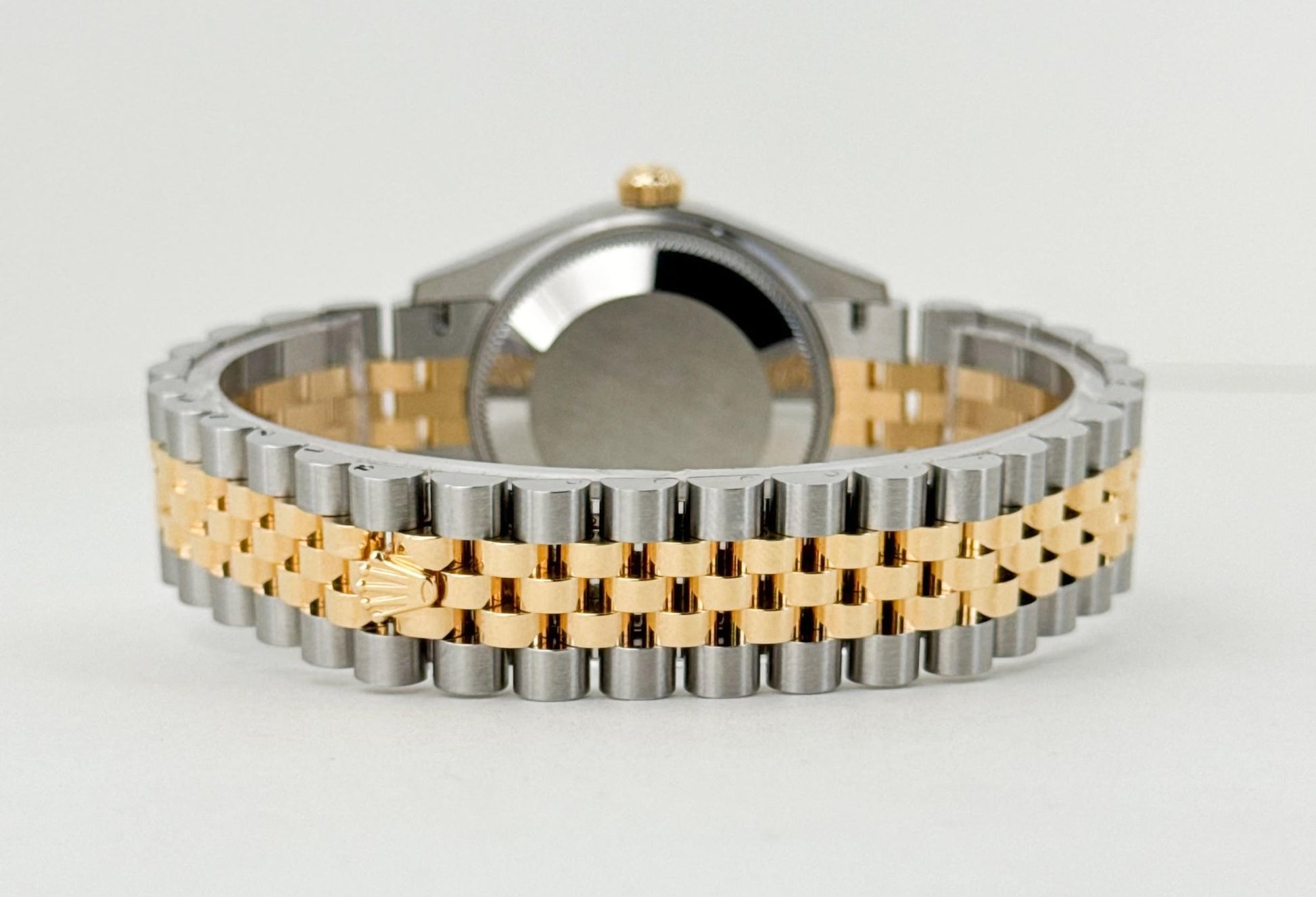 Rolex Lady-Datejust 31 Yellow Gold/Steel Dark Grey Roman Diamond VI Dial & Fluted Bezel Jubilee Bracelet 278273 - Luxury Time NYC