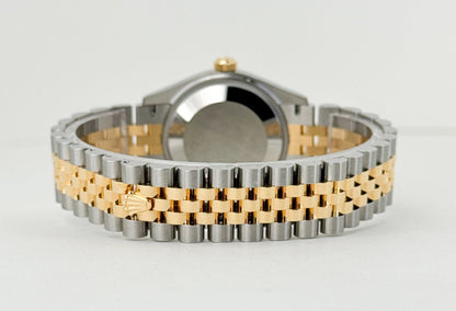 Rolex Lady-Datejust 31 Yellow Gold/Steel Dark Grey Roman Diamond VI Dial & Fluted Bezel Jubilee Bracelet 278273 - Luxury Time NYC