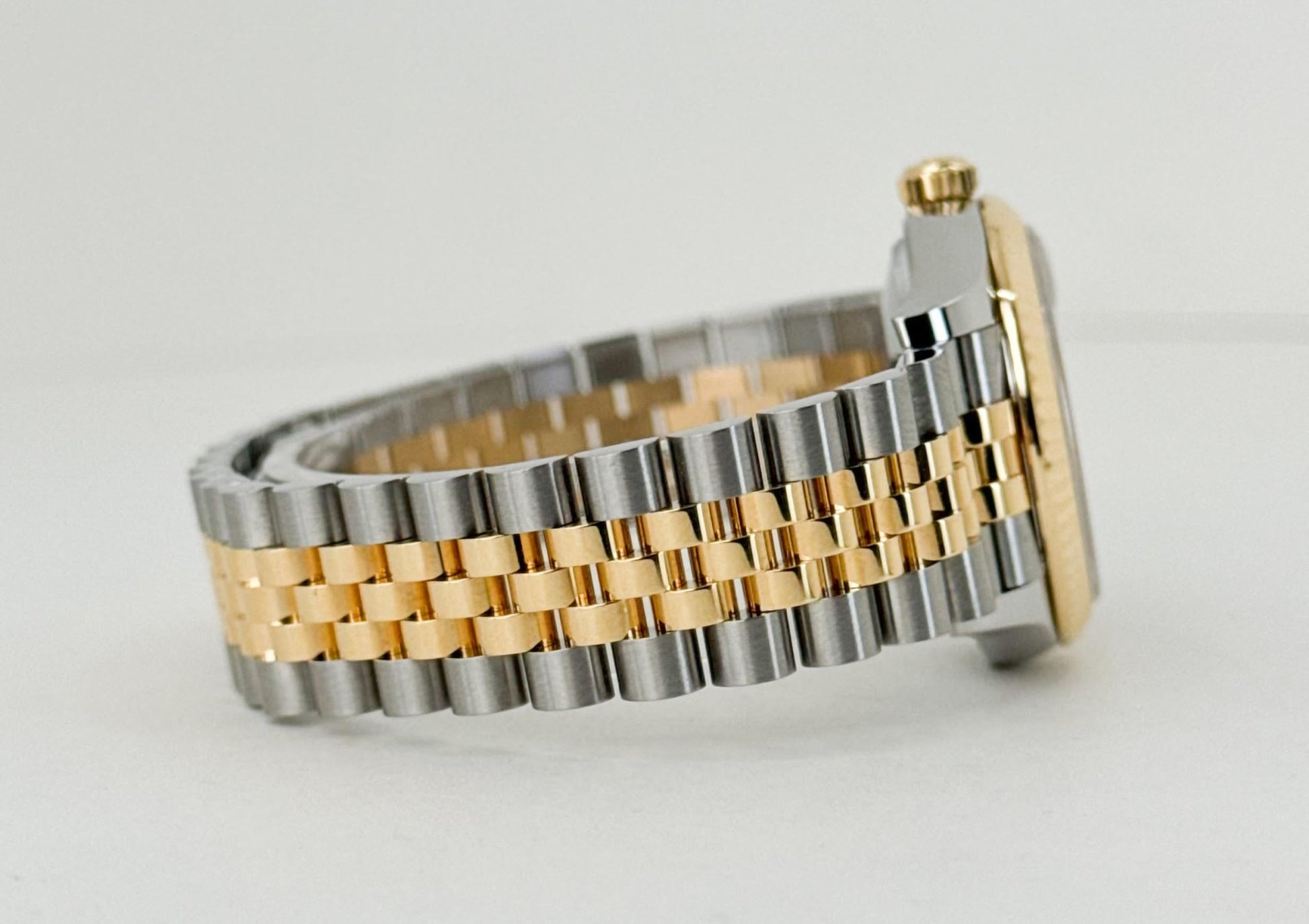 Rolex Lady-Datejust 31 Yellow Gold/Steel Dark Grey Roman Diamond VI Dial & Fluted Bezel Jubilee Bracelet 278273 - Luxury Time NYC