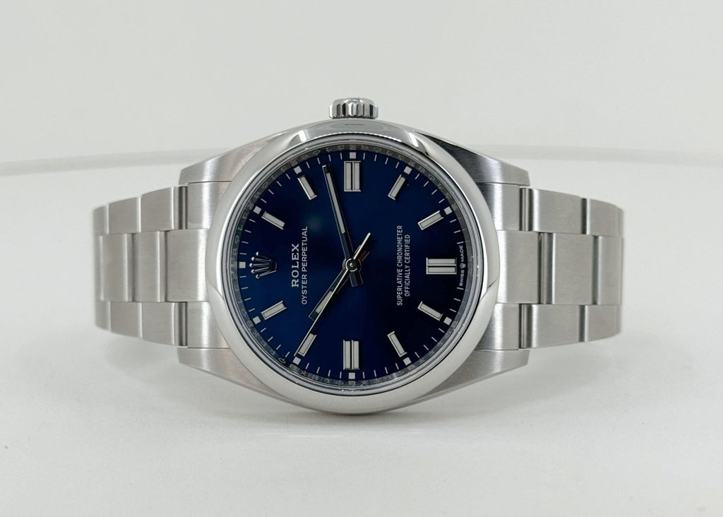 Rolex Oyster Perpetual 36 Watch - Domed Bezel - Blue Index Dial - Oyster Bracelet - 2020 Release - 126000 bluio - Luxury Time NYC