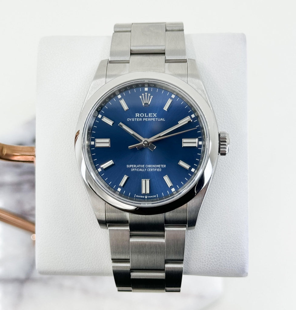Rolex Oyster Perpetual 36 Watch - Domed Bezel - Blue Index Dial - Oyster Bracelet - 2020 Release - 126000 bluio - Luxury Time NYC