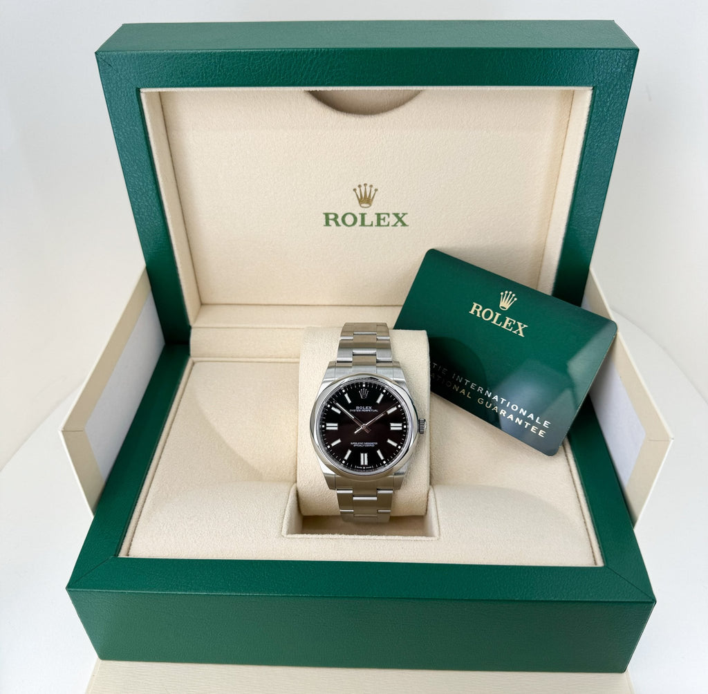 Rolex Oyster Perpetual 41 Watch - Domed Bezel - Black Index Dial - Oyster Bracelet - 2020 Release - 124300 bkio - Luxury Time NYC