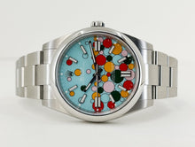 Load image into Gallery viewer, Rolex Oyster Perpetual 41 Watch - Domed Bezel - Turquoise Blue Celebration Motif Index Dial - Oyster Bracelet - 124300 - Luxury Time NYC