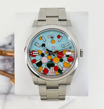 Load image into Gallery viewer, Rolex Oyster Perpetual 41 Watch - Domed Bezel - Turquoise Blue Celebration Motif Index Dial - Oyster Bracelet - 124300 - Luxury Time NYC