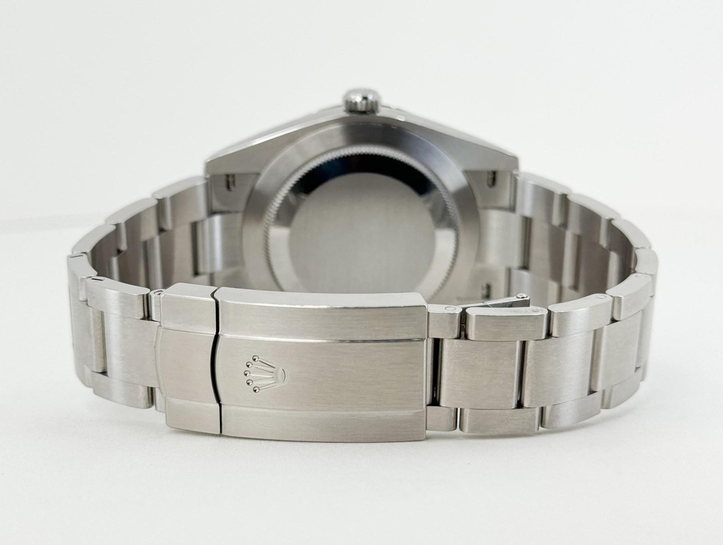 Rolex Oyster Perpetual 41 Watch - Domed Bezel - Turquoise Blue Celebration Motif Index Dial - Oyster Bracelet - 124300 - Luxury Time NYC