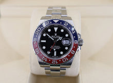 Load image into Gallery viewer, Rolex Rolex Steel GMT-Master II 40 Watch - Blue And Red Pepsi Bezel - Black Dial - Oyster Bracelet - 126710BLRO o - Luxury Time NYC