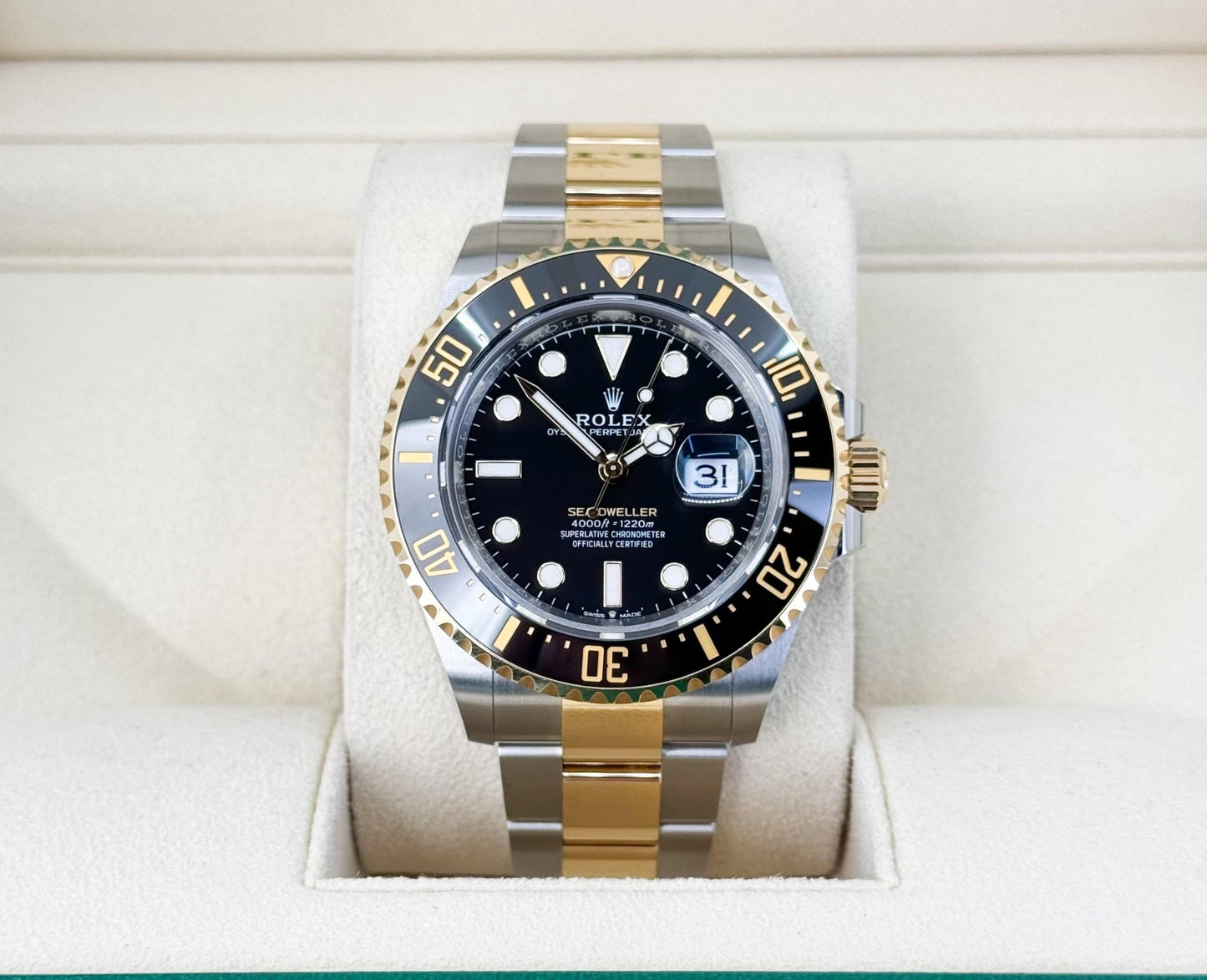 Rolex Sea-Dweller 43mm Case Yellow Gold/Steel Black Luminous Dial & Ceramic Bezel Oyster Bracelet 126603 - Luxury Time NYC