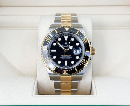 Rolex Sea-Dweller 43mm Case Yellow Gold/Steel Black Luminous Dial & Ceramic Bezel Oyster Bracelet 126603 - Luxury Time NYC