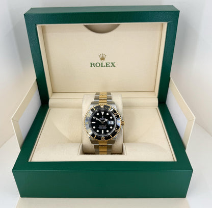 Rolex Sea-Dweller 43mm Case Yellow Gold/Steel Black Luminous Dial & Ceramic Bezel Oyster Bracelet 126603 - Luxury Time NYC