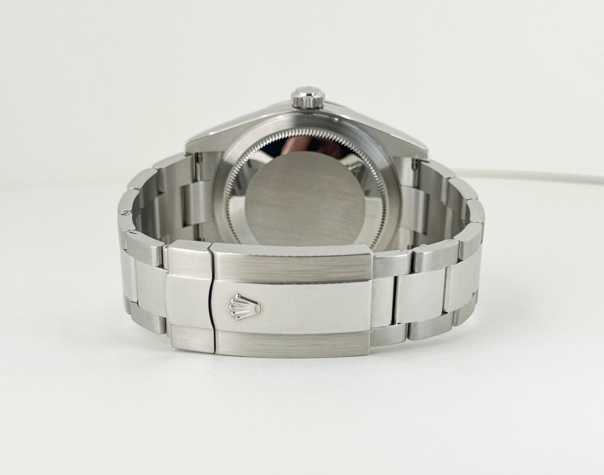 Rolex Sky-Dweller Stainless Steel Black Index Dial Fluted White Gold Bezel Oyster Bracelet 326934 - Luxury Time NYC