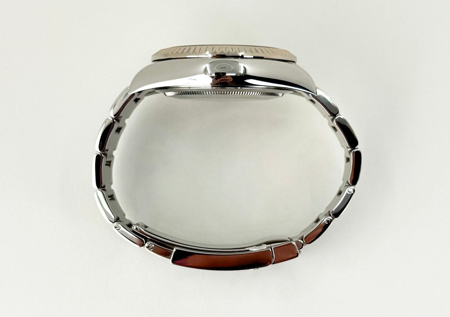 Rolex Sky-Dweller Stainless Steel Black Index Dial Fluted White Gold Bezel Oyster Bracelet 326934 - Luxury Time NYC