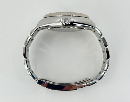 Rolex Sky-Dweller Stainless Steel Blue Index Dial Fluted White Gold Bezel Oyster Bracelet 326934 - Luxury Time NYC