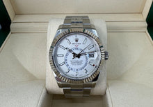 Load image into Gallery viewer, Rolex Sky-Dweller Stainless Steel White Index Dial Fluted White Gold Bezel Oyster Bracelet 326934 - Luxury Time NYC