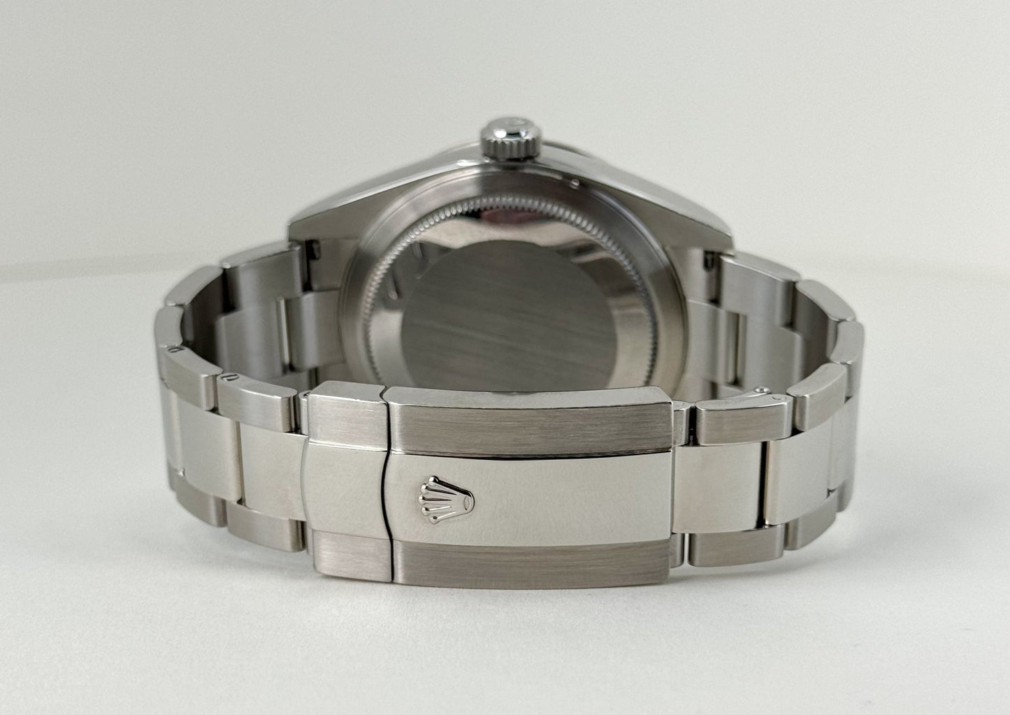 Rolex Sky-Dweller Stainless Steel White Index Dial Fluted White Gold Bezel Oyster Bracelet 326934 - Luxury Time NYC