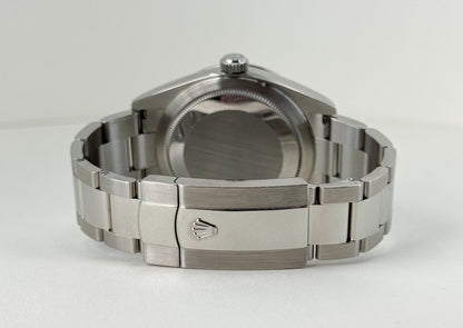 Rolex Sky-Dweller Stainless Steel White Index Dial Fluted White Gold Bezel Oyster Bracelet 326934 - Luxury Time NYC