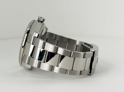 Rolex Sky-Dweller Stainless Steel White Index Dial Fluted White Gold Bezel Oyster Bracelet 326934 - Luxury Time NYC