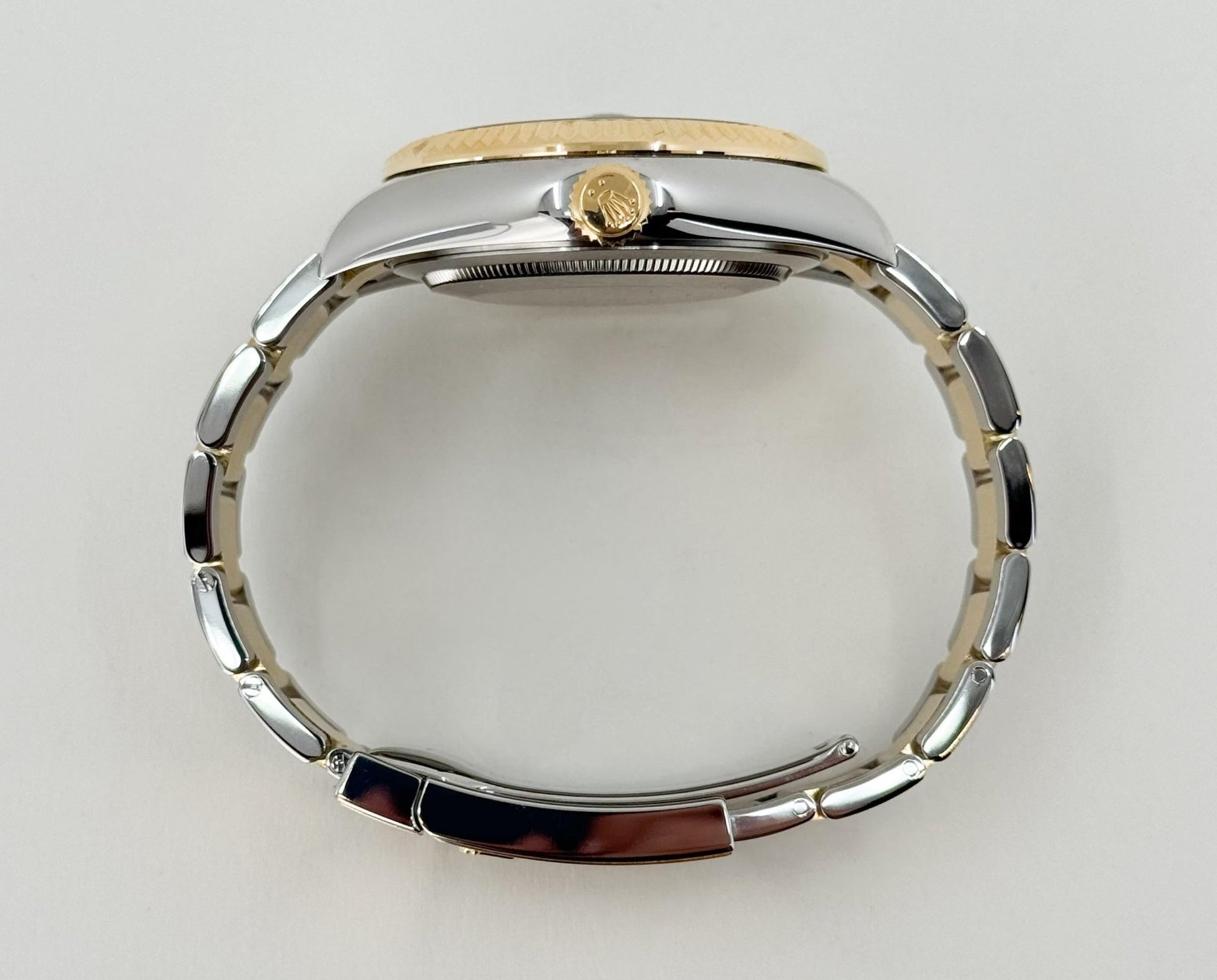 Rolex Sky-Dweller Yellow Gold/Steel Black Index Dial Fluted Bezel Oyster Bracelet 326933 - Luxury Time NYC