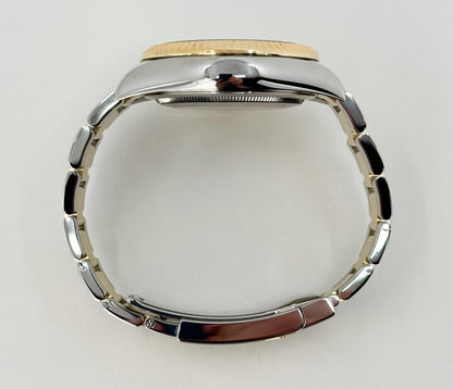 Rolex Sky-Dweller Yellow Gold/Steel Black Index Dial Fluted Bezel Oyster Bracelet 326933 - Luxury Time NYC