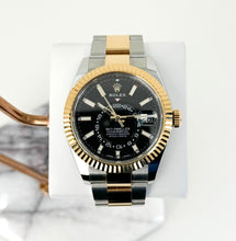 Load image into Gallery viewer, Rolex Sky-Dweller Yellow Gold/Steel Black Index Dial Fluted Bezel Oyster Bracelet 326933 - Luxury Time NYC