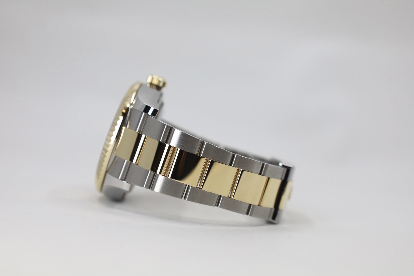 Rolex Sky-Dweller Yellow Gold/Steel Champagne Index Dial Fluted Bezel Oyster Bracelet 326933 - Luxury Time NYC INC