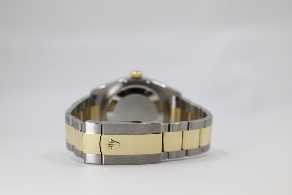 Rolex Sky-Dweller Yellow Gold/Steel Champagne Index Dial Fluted Bezel Oyster Bracelet 326933 - Luxury Time NYC INC