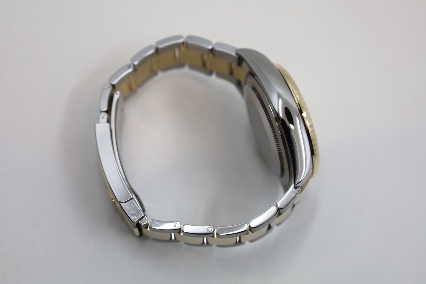 Rolex Sky-Dweller Yellow Gold/Steel Champagne Index Dial Fluted Bezel Oyster Bracelet 326933 - Luxury Time NYC INC