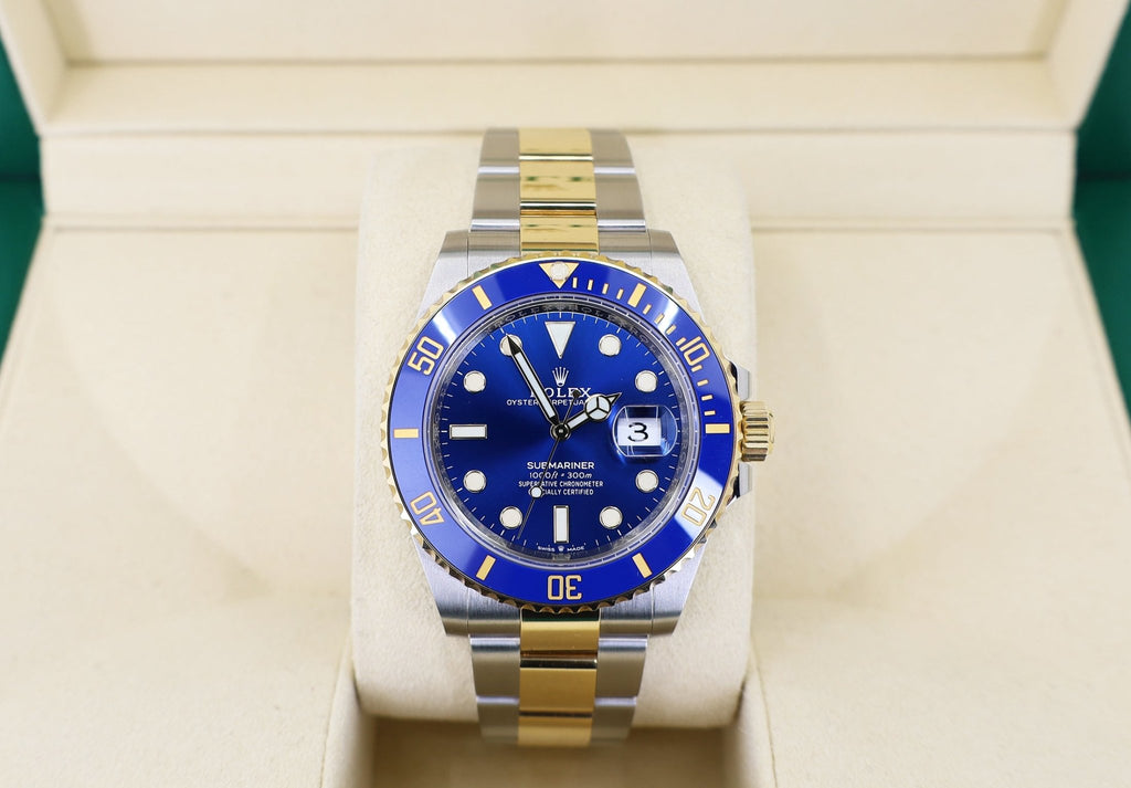 Rolex Steel and Gold Submariner Date Watch - Blue Bezel - Blue Dial - – Luxury NYC