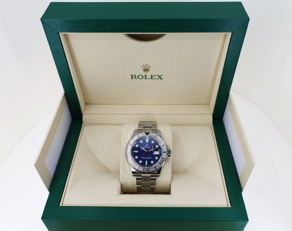 Rolex Steel and Platinum Yacht-Master 40 Watch - Blue Dial - 3235 Movement - 126622 blu - Luxury Time NYC