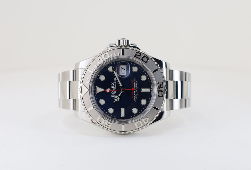 Rolex Steel and Platinum Yacht-Master 40 Watch - Blue Dial - 3235 Movement - 126622 blu - Luxury Time NYC