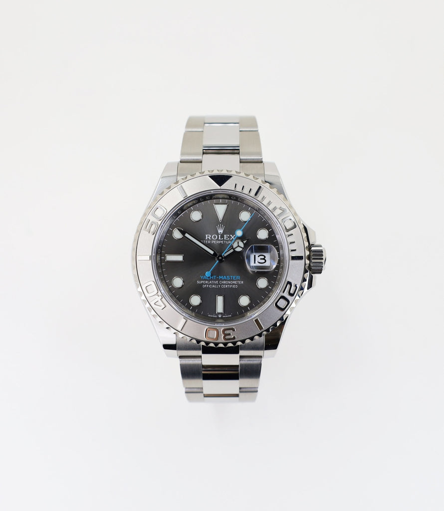 Rolex Steel and Platinum Yacht-Master 40 Watch - Dark Rhodium Dial - 3235 Movement - 126622 dkrh - Luxury Time NYC