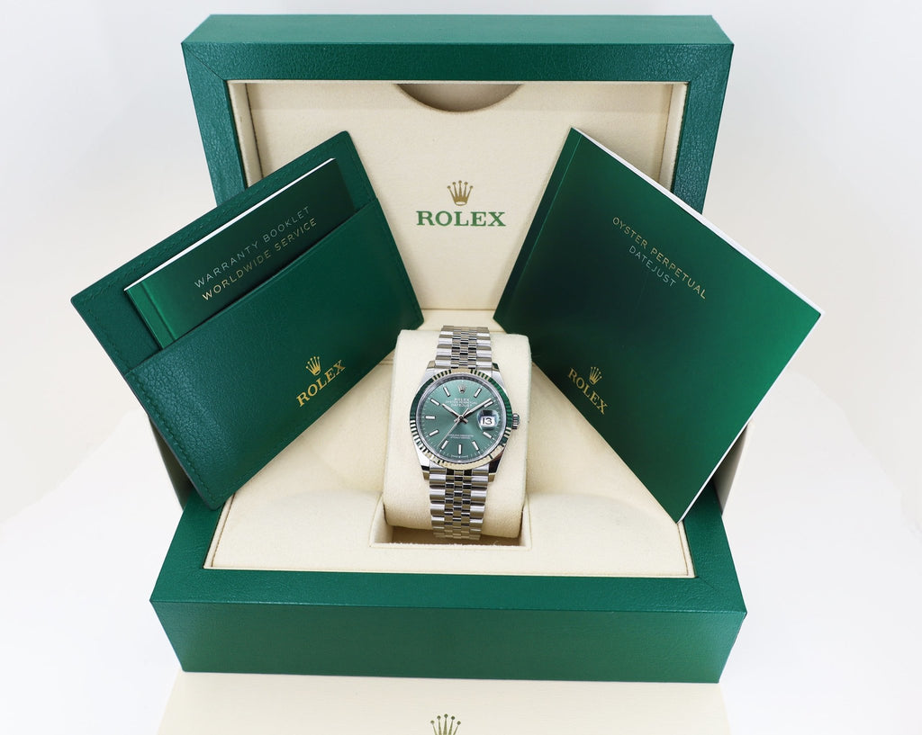 Rolex Steel and White Gold Datejust 31 Watch - Fluted Bezel - Mint Green Index Dial - Jubilee Bracelet - 278274 mgij - Luxury Time NYC