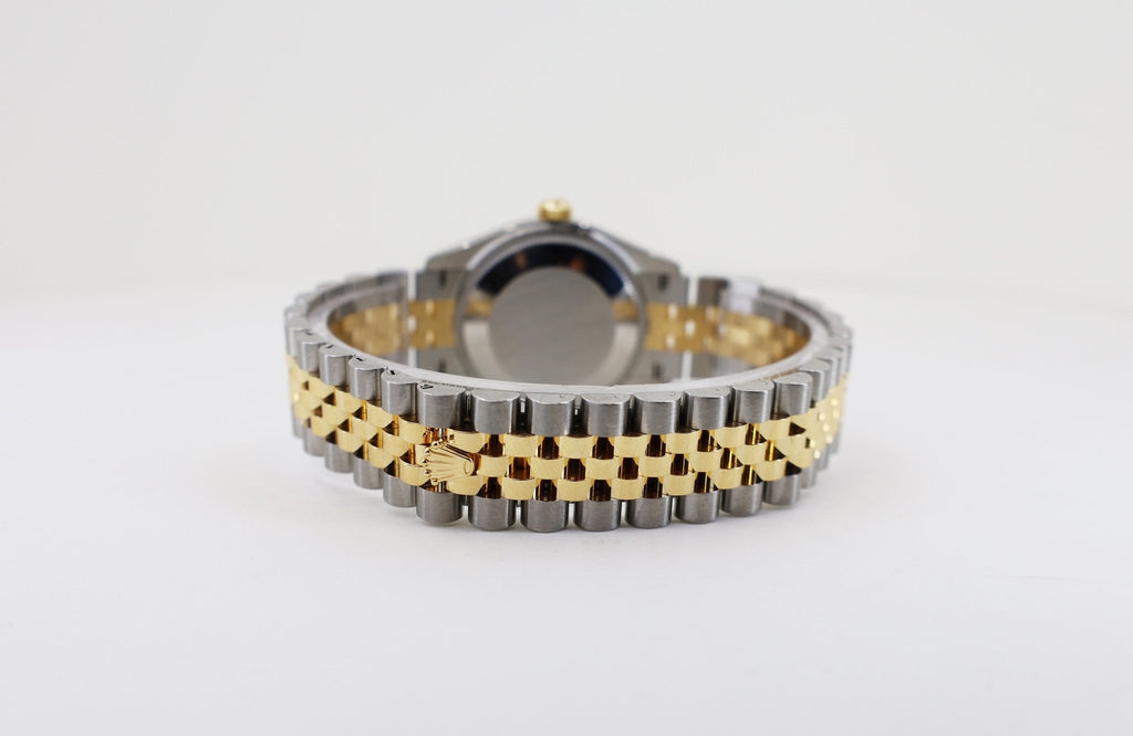 Rolex Steel and Yellow Gold Datejust 31 Watch - Fluted Bezel - Olive Green Diamond Roman Six Dial - Jubilee Bracelet - 278273 ogdr6j - Luxury Time NYC