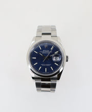Load image into Gallery viewer, Rolex Steel Datejust 36 Watch - Domed Bezel - Blue Motif Index Dial - Oyster Bracelet - 126200 blio - Luxury Time NYC