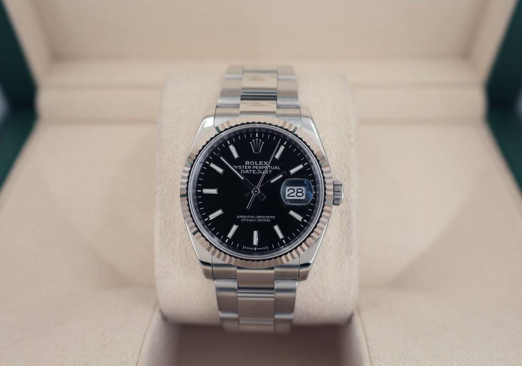 Rolex Steel Datejust 36 Watch - Fluted Bezel - Blue Diamond Dial - Oys – G  Luxe Jewelers