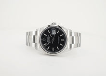 Load image into Gallery viewer, Rolex Steel Datejust 36 Watch - Fluted Bezel - Black Index Dial - Oyster Bracelet - 126234 bkio - Luxury Time NYC