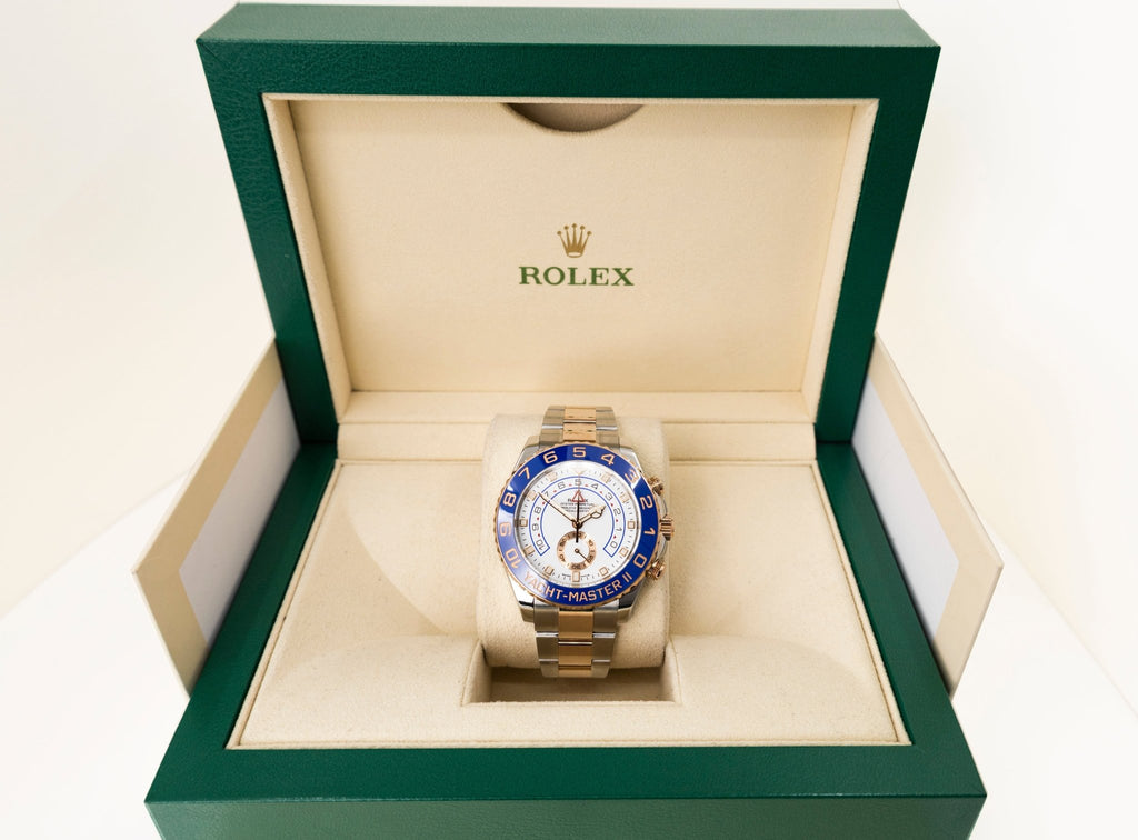 Rolex Steel Yacht-Master II 44 Watch - White Dial - 116681 - Luxury Time NYC
